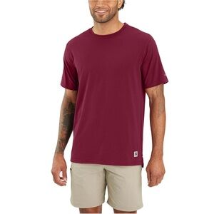 NWT CARHARTT FORCE® RELAXED FIT SHORT-SLEEVE LIGHTWEIGHT T-SHIRT BURGUNDY SIZE L